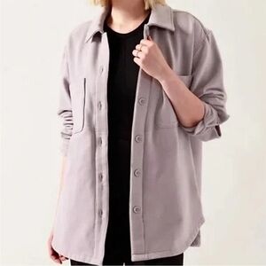 Athleta Retroplush Shirt Jacket Lavender Size Medium